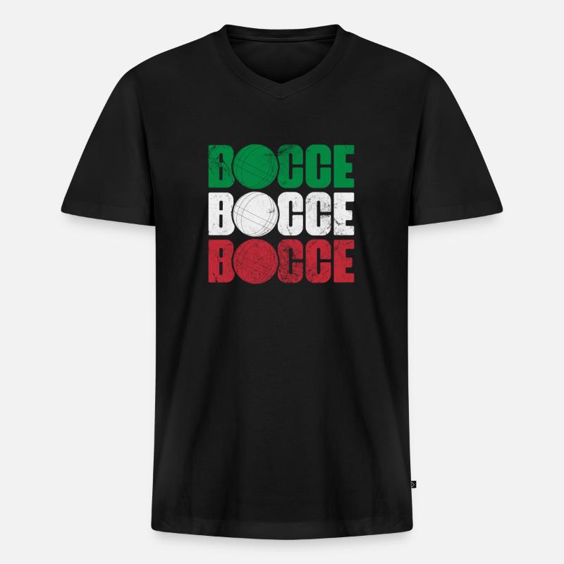 Boccia - Männer Premium Bio T-Shirt mit V-Ausschnitt - Schwarz