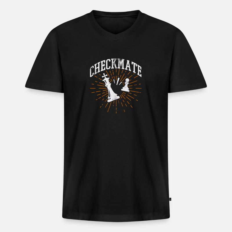Schach - Männer Premium Bio T-Shirt mit V-Ausschnitt - Schwarz