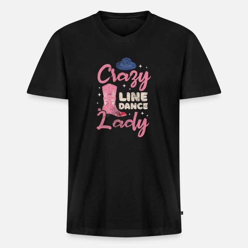 Linedance - Männer Premium Bio T-Shirt mit V-Ausschnitt - Schwarz