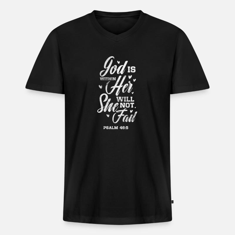 Bibel - Männer Premium Bio T-Shirt mit V-Ausschnitt - Schwarz