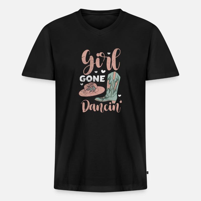 Linedance - Männer Premium Bio T-Shirt mit V-Ausschnitt - Schwarz