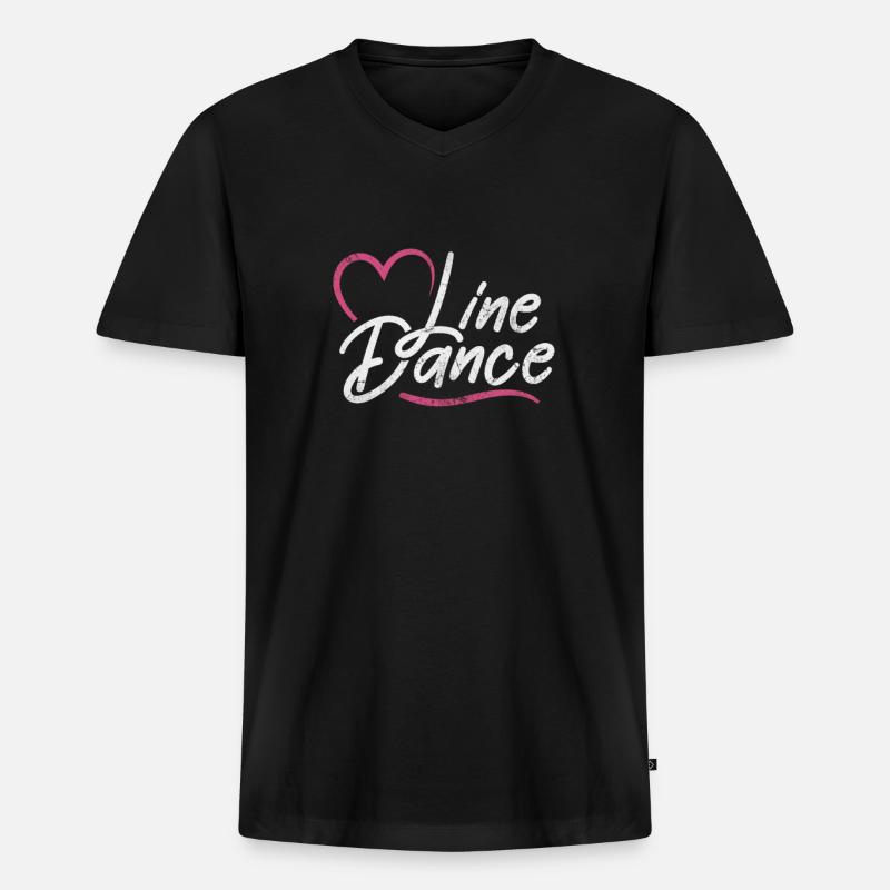 Linedance - Männer Premium Bio T-Shirt mit V-Ausschnitt - Schwarz