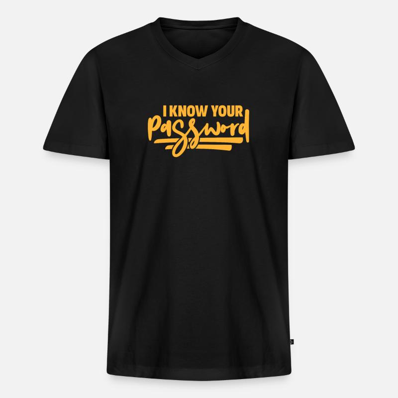 Hacker Coder Computer Hacking Cadeau - T-shirt encolure en V Premium bio Homme - noir