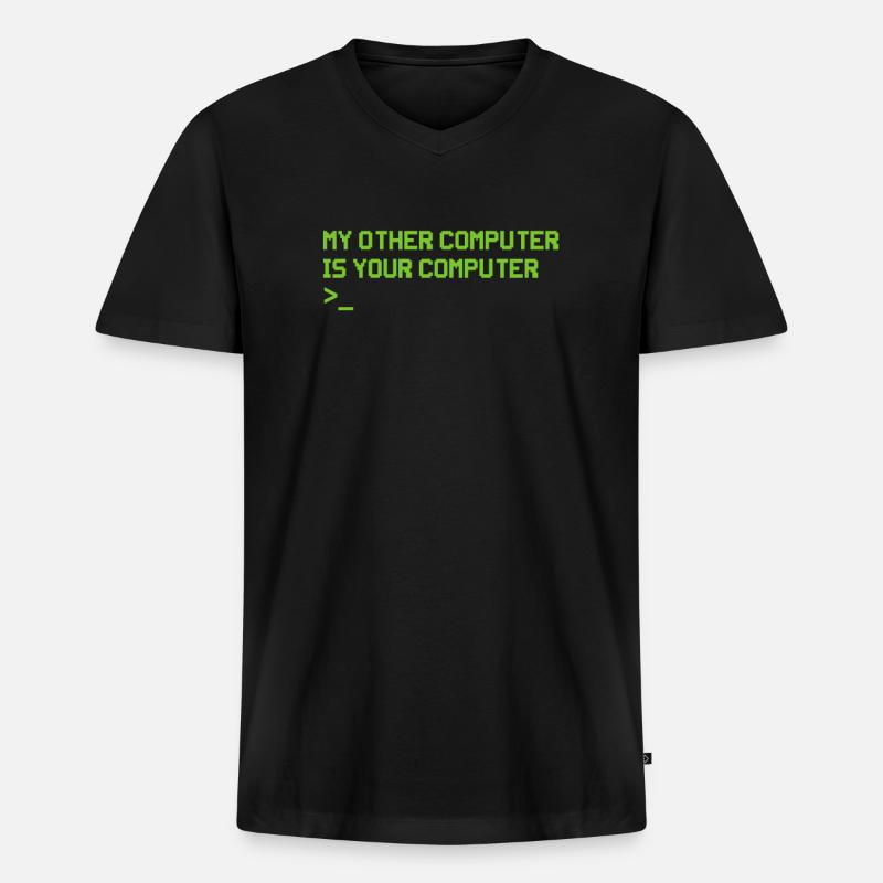 Hacker Coder Computer Hacking Cadeau - T-shirt encolure en V Premium bio Homme - noir