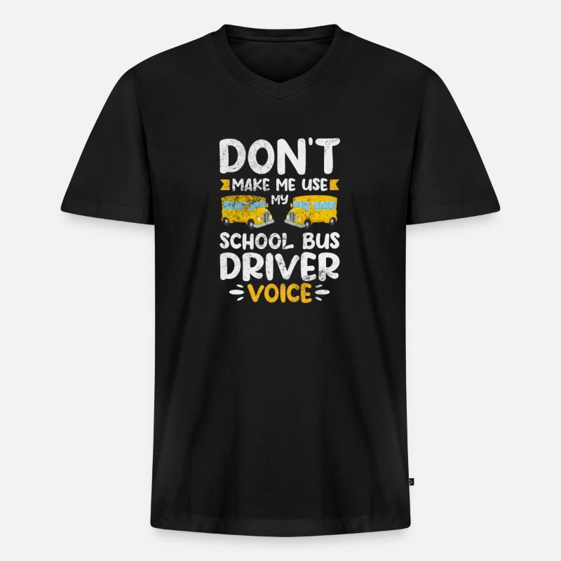 Busfahrer - Männer Premium Bio T-Shirt mit V-Ausschnitt - Schwarz