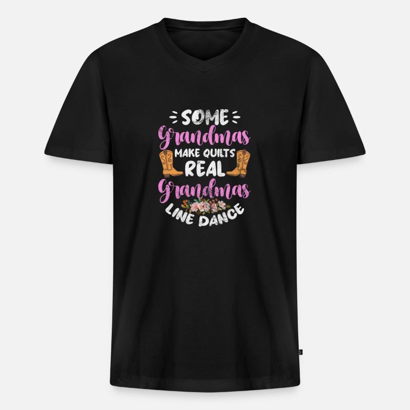 Linedance - Männer Premium Bio T-Shirt mit V-Ausschnitt - Schwarz