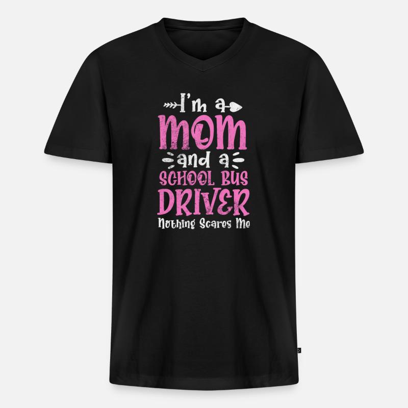 Busfahrer - Männer Premium Bio T-Shirt mit V-Ausschnitt - Schwarz