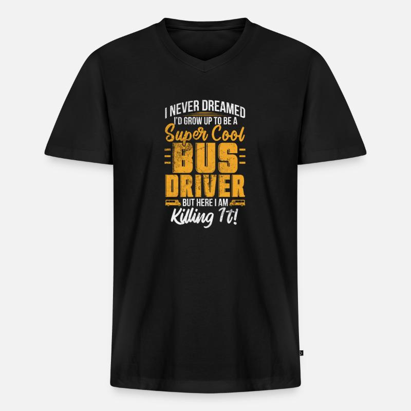 Busfahrer - Männer Premium Bio T-Shirt mit V-Ausschnitt - Schwarz