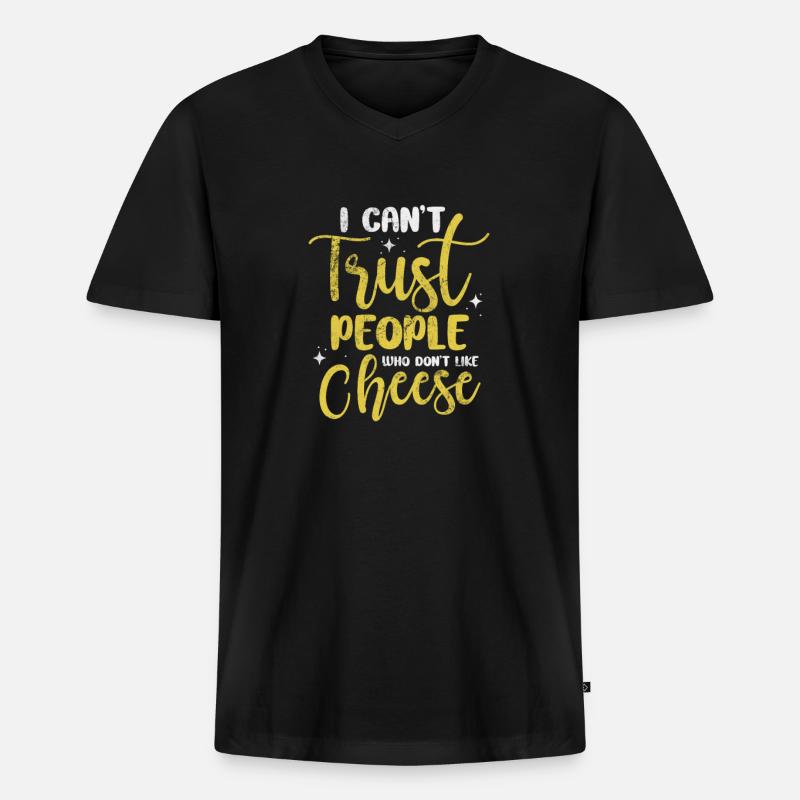 Käse - Männer Premium Bio T-Shirt mit V-Ausschnitt - Schwarz