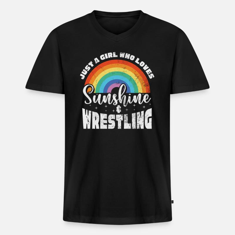 Wrestling - Männer Premium Bio T-Shirt mit V-Ausschnitt - Schwarz