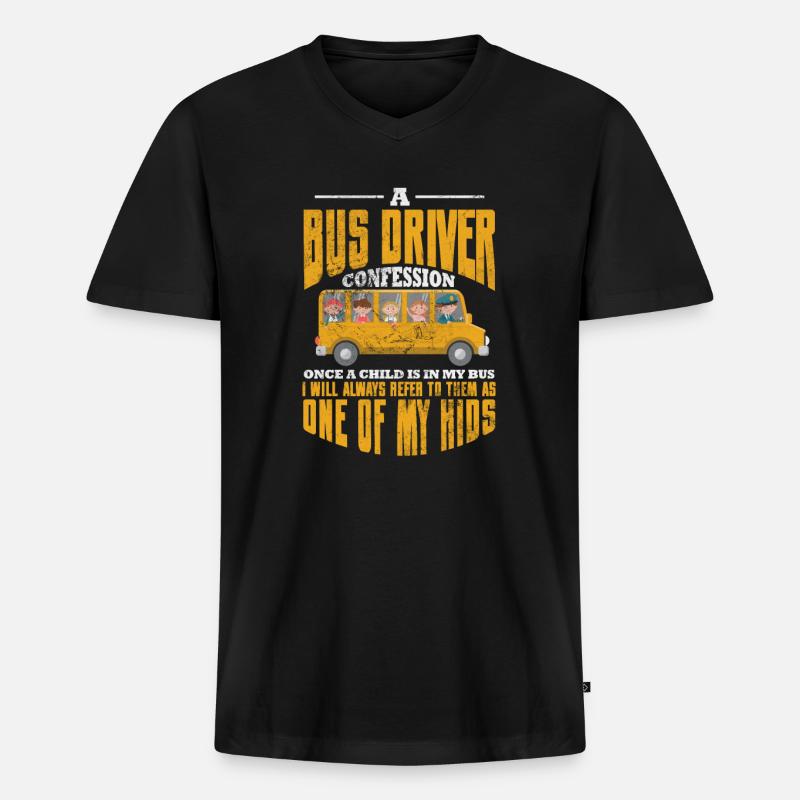 Busfahrer - Männer Premium Bio T-Shirt mit V-Ausschnitt - Schwarz