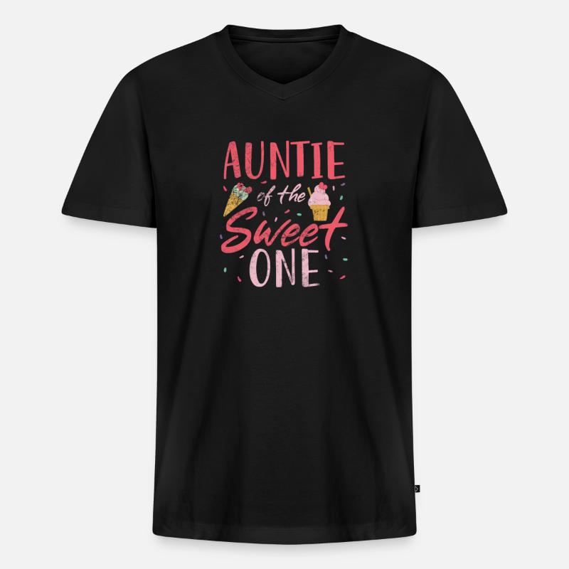 Eiscreme - Männer Premium Bio T-Shirt mit V-Ausschnitt - Schwarz