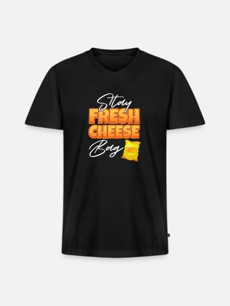 Käse Käsekuchen Essen Geschenk - Männer Premium Bio T-Shirt mit V-Ausschnitt - Schwarz