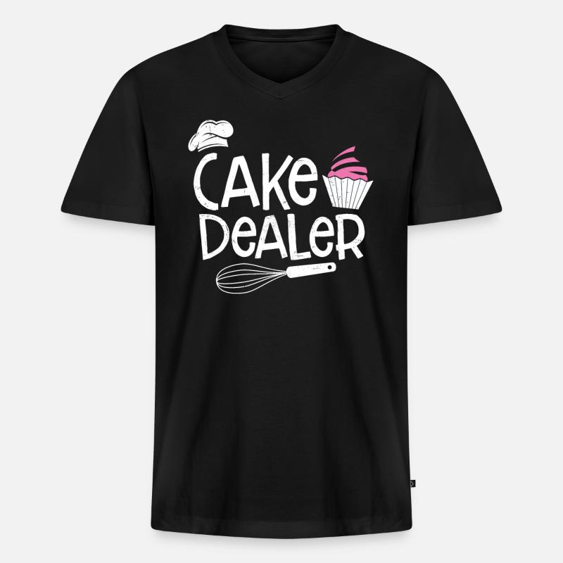 Cupcake - Männer Premium Bio T-Shirt mit V-Ausschnitt - Schwarz