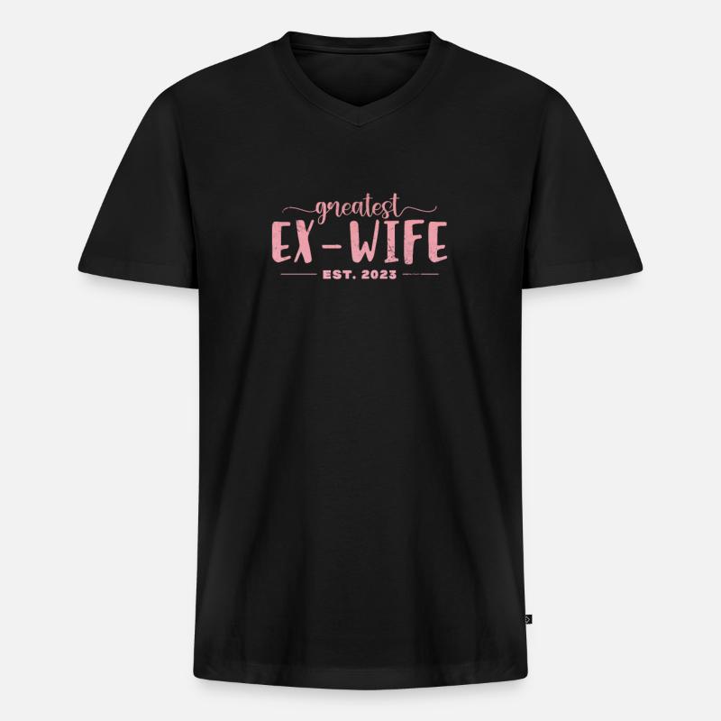 Scheidung - Männer Premium Bio T-Shirt mit V-Ausschnitt - Schwarz