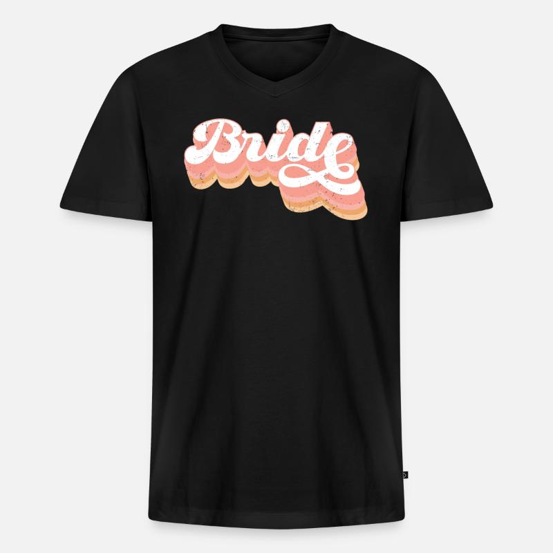 Junggesellin - Männer Premium Bio T-Shirt mit V-Ausschnitt - Schwarz