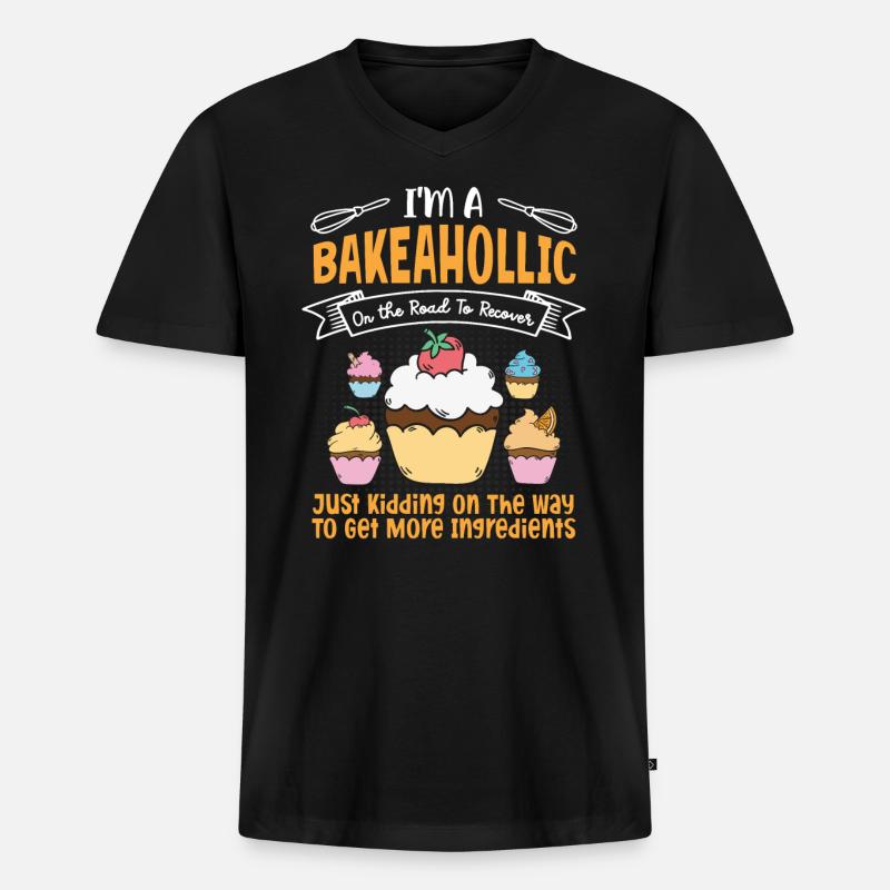 Bäcker Bäckerein Backwaren Backen Geschenk - Männer Premium Bio T-Shirt mit V-Ausschnitt - Schwarz