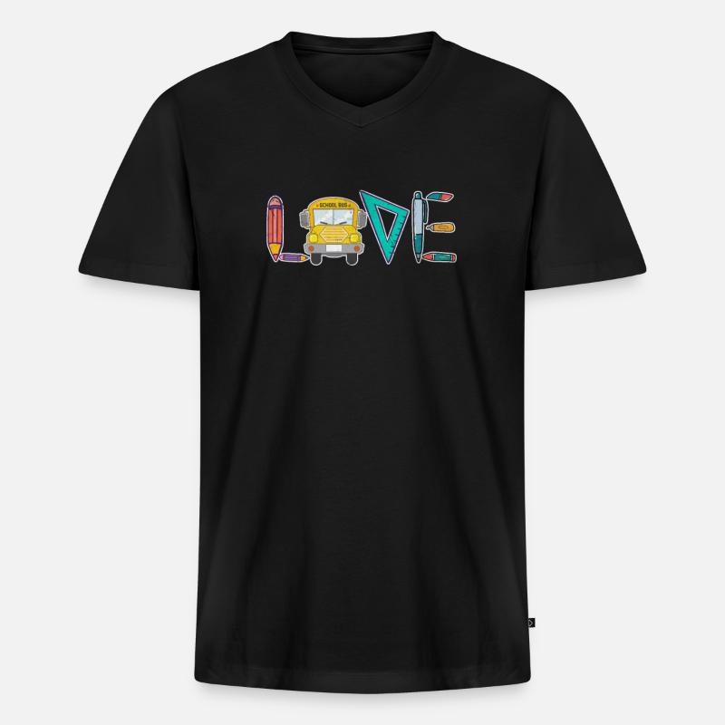 Busfahrer - Männer Premium Bio T-Shirt mit V-Ausschnitt - Schwarz