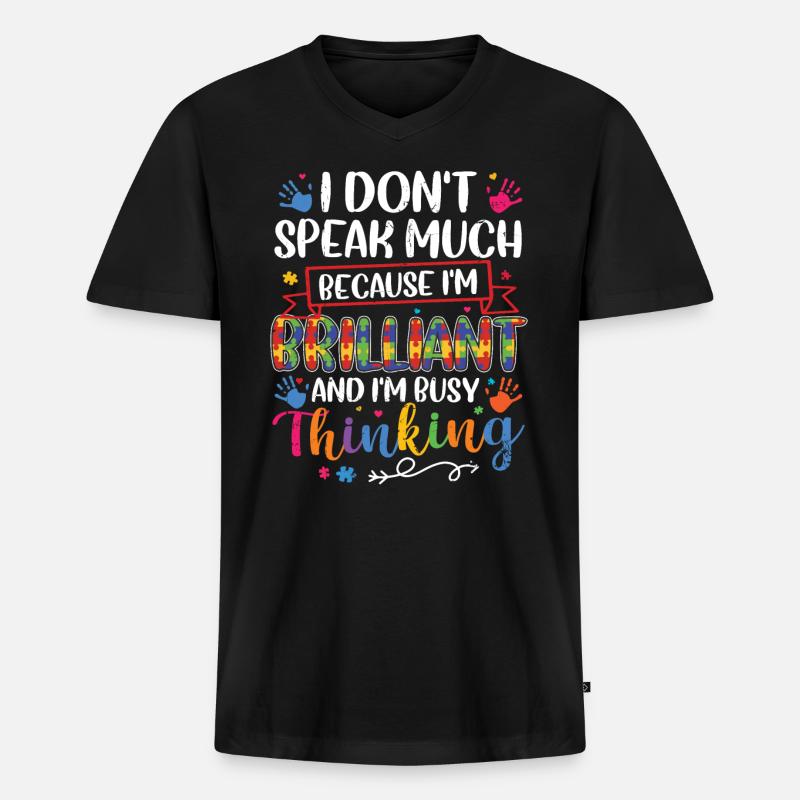 Autismus - Männer Premium Bio T-Shirt mit V-Ausschnitt - Schwarz