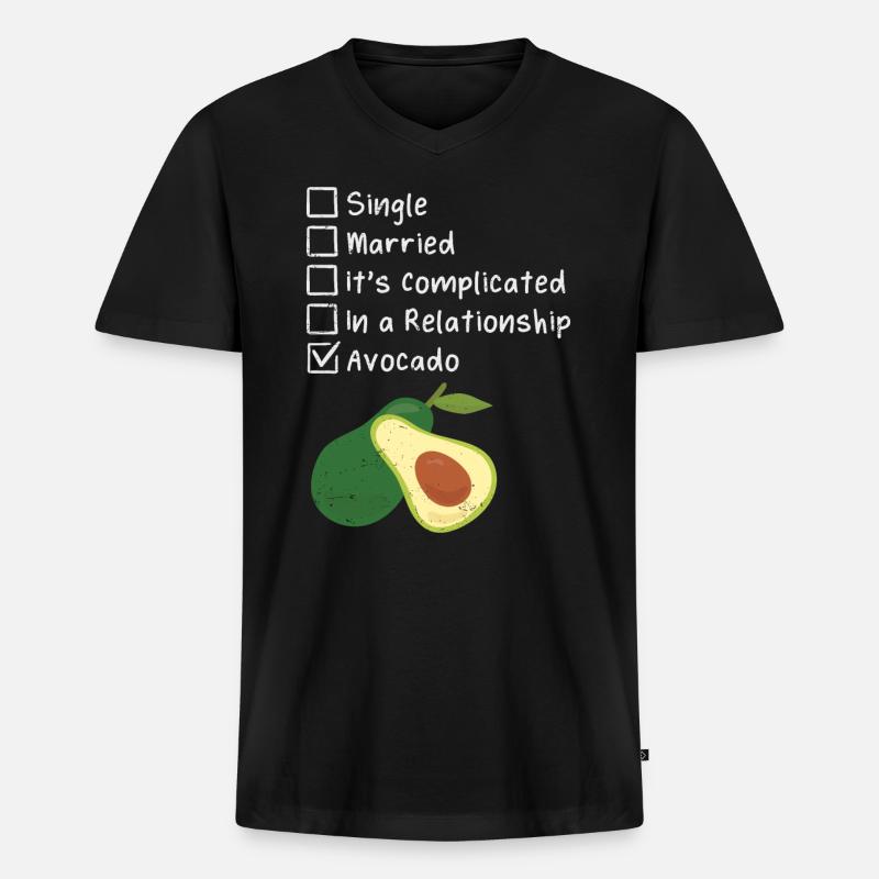 Avocado - Männer Premium Bio T-Shirt mit V-Ausschnitt - Schwarz