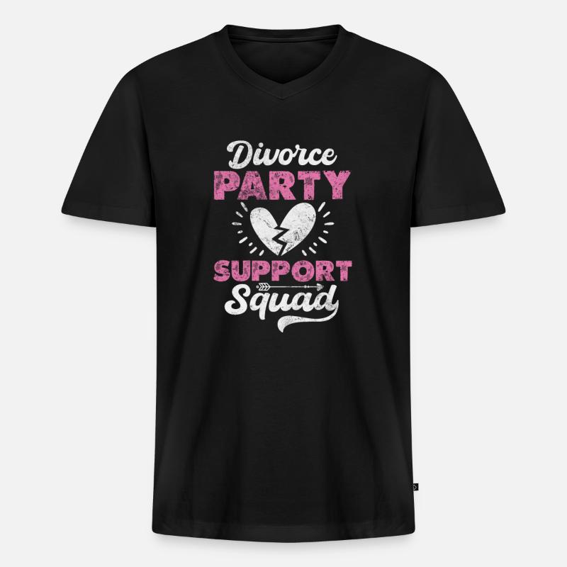 Scheidung - Männer Premium Bio T-Shirt mit V-Ausschnitt - Schwarz