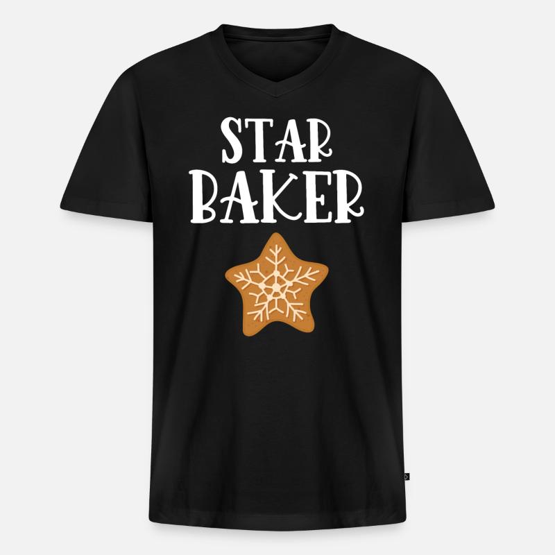 Bäcker Bäckerein Backwaren Backen Geschenk - Männer Premium Bio T-Shirt mit V-Ausschnitt - Schwarz