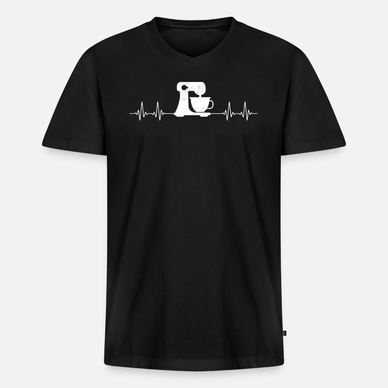 Bäcker - Männer Premium Bio T-Shirt mit V-Ausschnitt - Schwarz