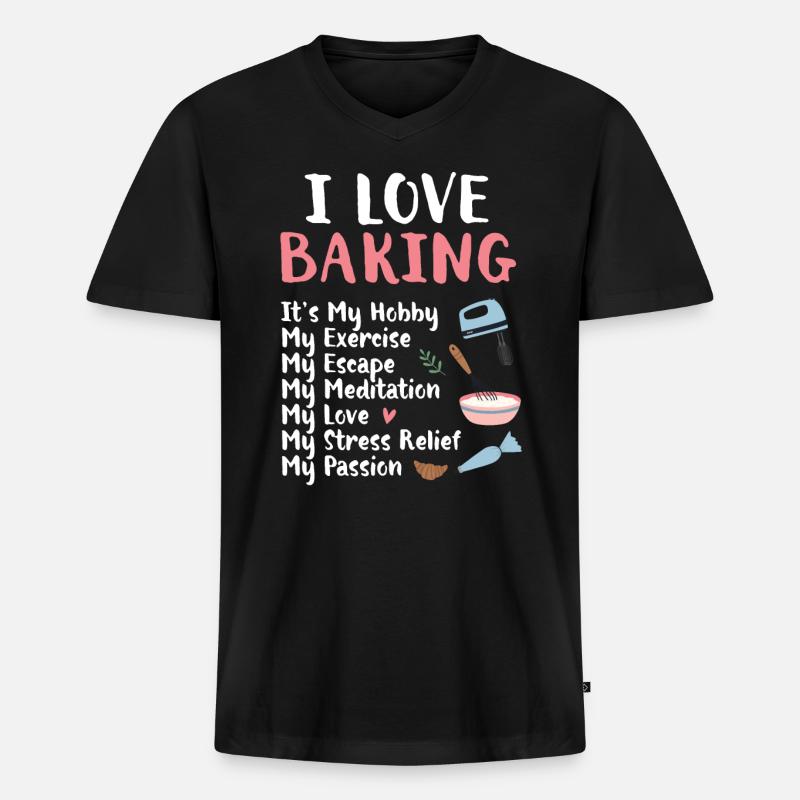 Bäcker Bäckerein Backwaren Backen Geschenk - Männer Premium Bio T-Shirt mit V-Ausschnitt - Schwarz