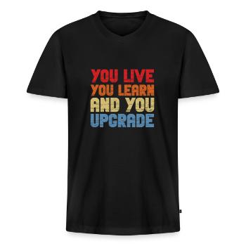 Divorce Séparation Fin Relation Cadeau - T-shirt encolure en V Premium bio Homme - noir - Devant - Nico (187cm)