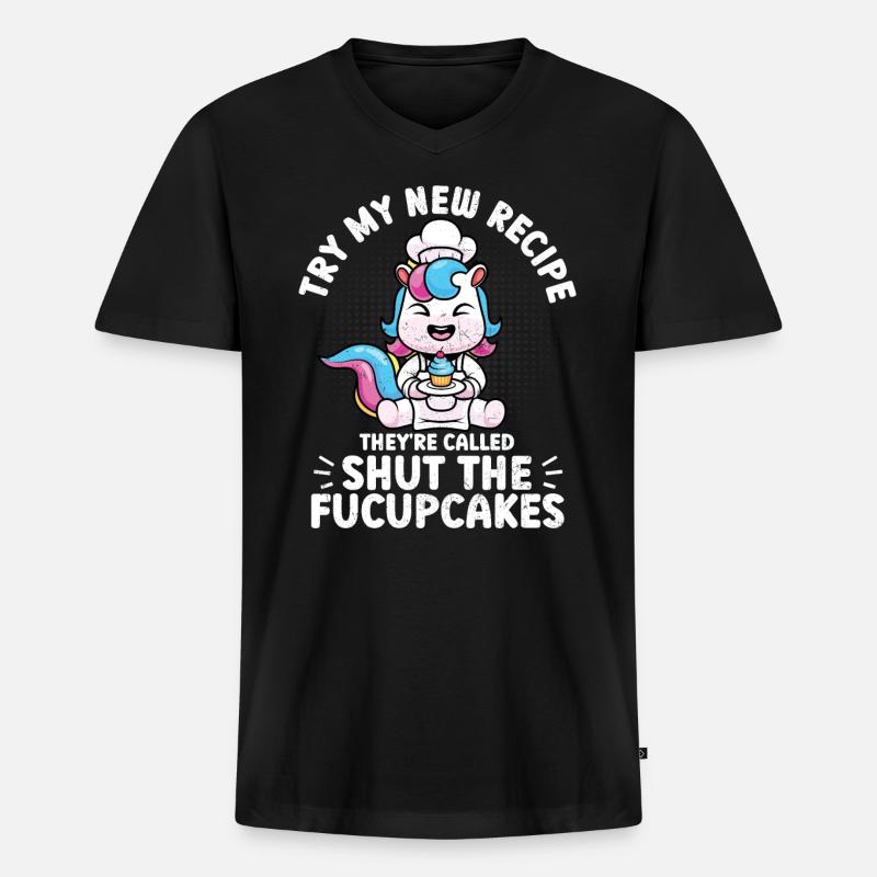 Cupcake - Männer Premium Bio T-Shirt mit V-Ausschnitt - Schwarz