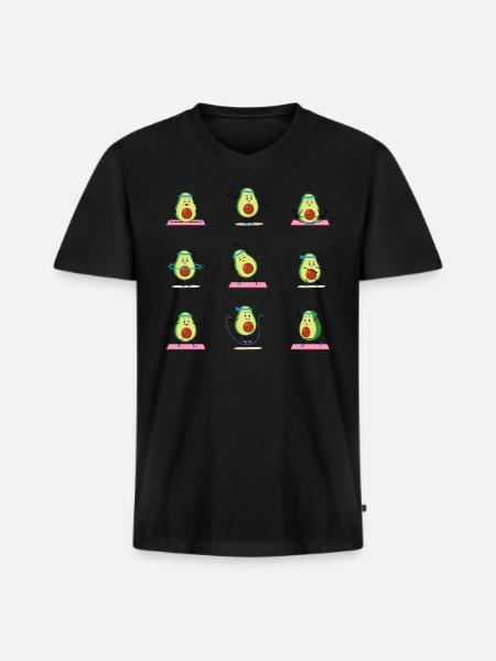 Avocado Guacamole Vegan Gift - Men's Premium Organic T-shirt with V-neck - black