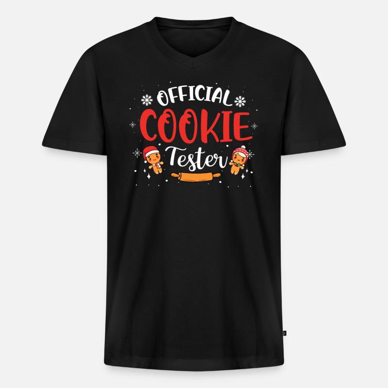 Bäcker Bäckerein Backwaren Backen Geschenk - Männer Premium Bio T-Shirt mit V-Ausschnitt - Schwarz