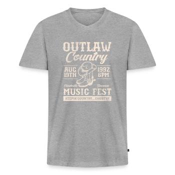 Country - Men's Premium Organic T-shirt with V-neck - heather grey - Front