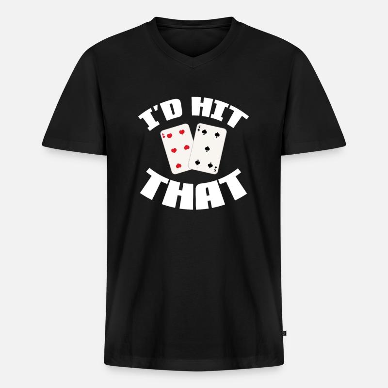 Black Jack - Männer Premium Bio T-Shirt mit V-Ausschnitt - Schwarz