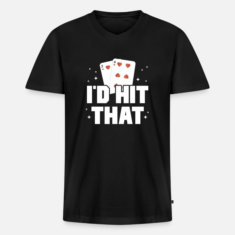 Black Jack - Männer Premium Bio T-Shirt mit V-Ausschnitt - Schwarz