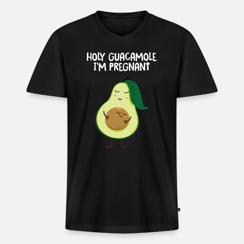 Avocado - Männer Premium Bio T-Shirt mit V-Ausschnitt - Schwarz