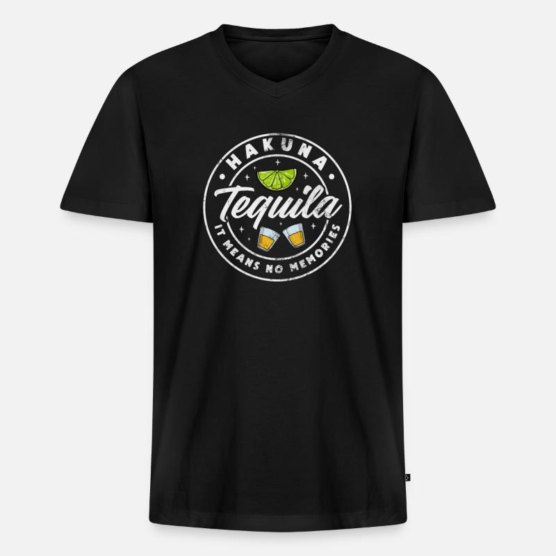Tequila - Männer Premium Bio T-Shirt mit V-Ausschnitt - Schwarz