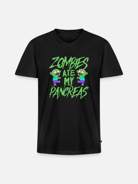 Zombie Zombie-Jäger Zombieapokalypse Geschenk - Männer Premium Bio T-Shirt mit V-Ausschnitt - Schwarz