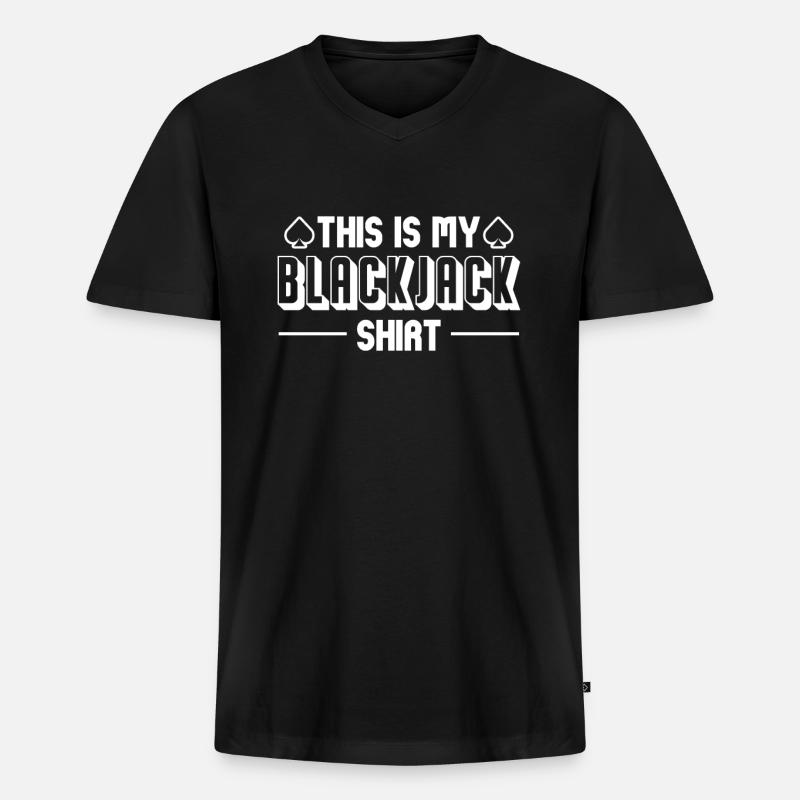 Black Jack - Männer Premium Bio T-Shirt mit V-Ausschnitt - Schwarz