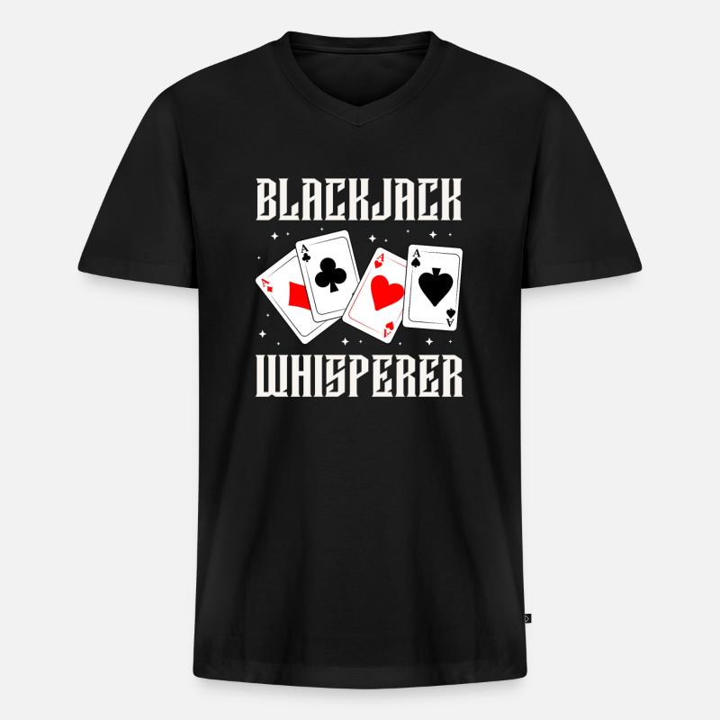 Black Jack - Männer Premium Bio T-Shirt mit V-Ausschnitt - Schwarz