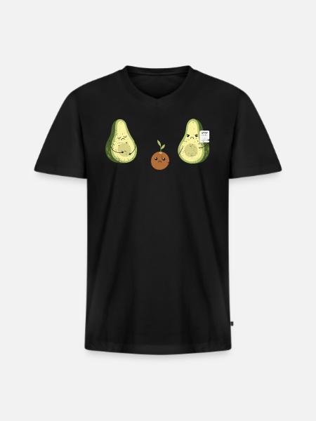 Avocado - Men's Premium Organic T-shirt with V-neck - black