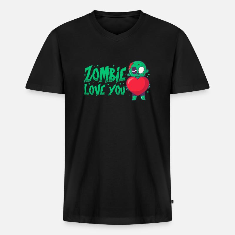 Zombie Zombie-Jäger Zombieapokalypse Geschenk - Männer Premium Bio T-Shirt mit V-Ausschnitt - Schwarz