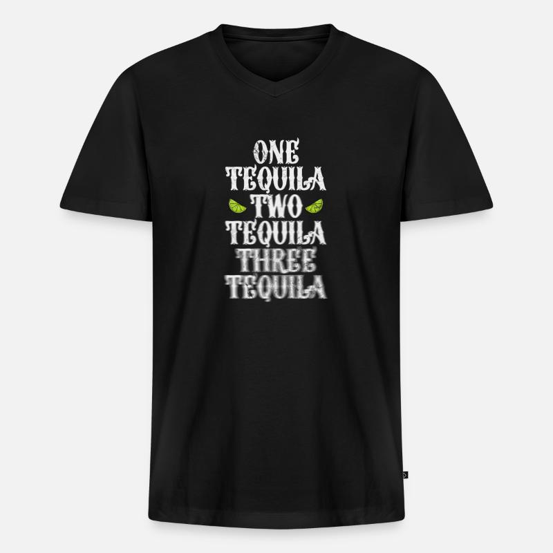 Tequila - Männer Premium Bio T-Shirt mit V-Ausschnitt - Schwarz