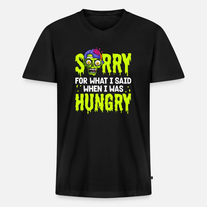 Zombie Zombie-Jäger Zombieapokalypse Geschenk - Männer Premium Bio T-Shirt mit V-Ausschnitt - Schwarz