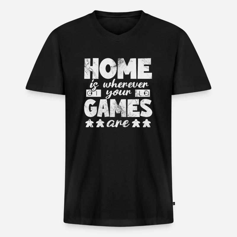Brettspiel - Männer Premium Bio T-Shirt mit V-Ausschnitt - Schwarz