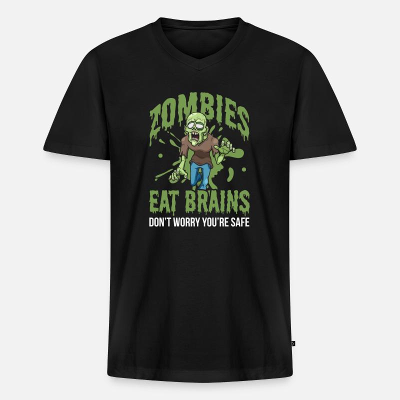 Zombie Zombie-Jäger Zombieapokalypse Geschenk - Männer Premium Bio T-Shirt mit V-Ausschnitt - Schwarz