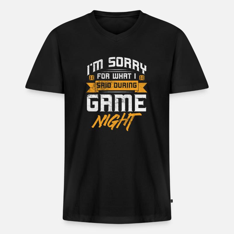 Brettspiel - Männer Premium Bio T-Shirt mit V-Ausschnitt - Schwarz