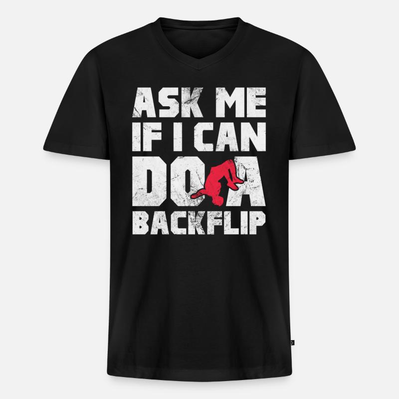 Backflip - Männer Premium Bio T-Shirt mit V-Ausschnitt - Schwarz