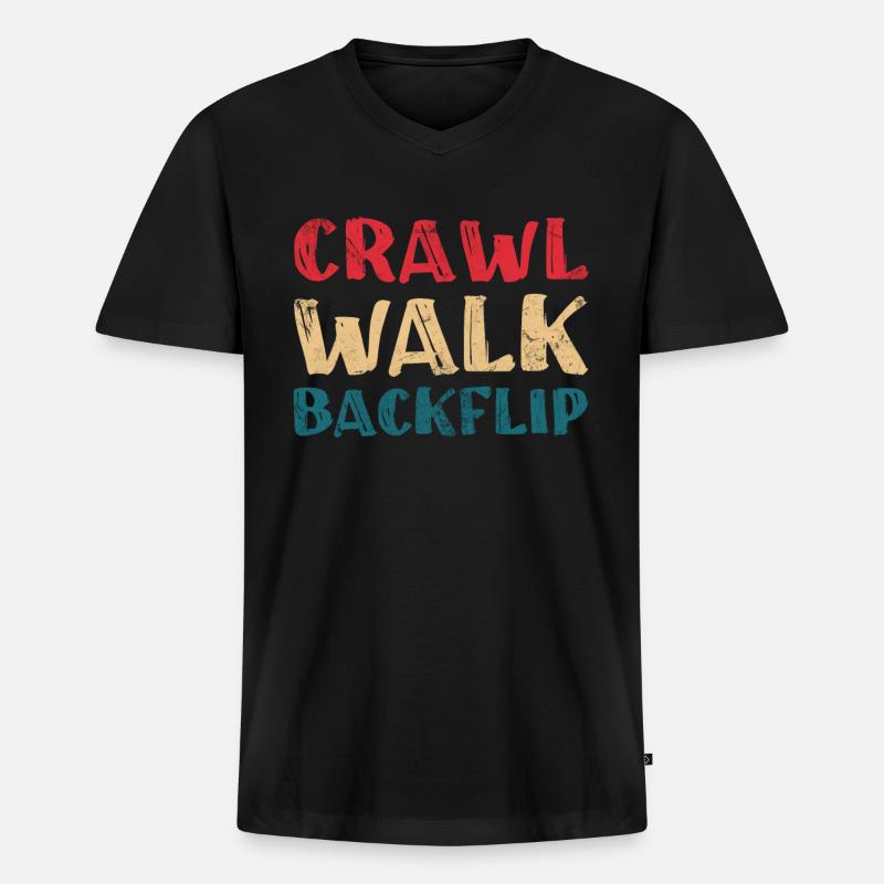 Backflip - Männer Premium Bio T-Shirt mit V-Ausschnitt - Schwarz