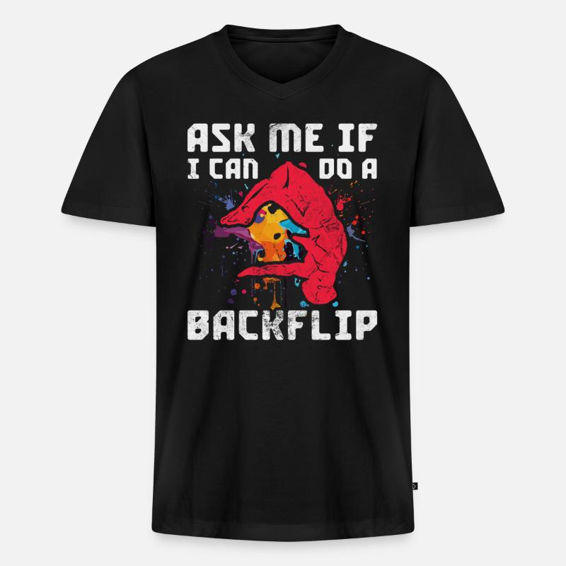 Backflip - Männer Premium Bio T-Shirt mit V-Ausschnitt - Schwarz